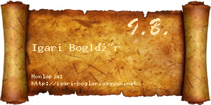 Igari Boglár névjegykártya